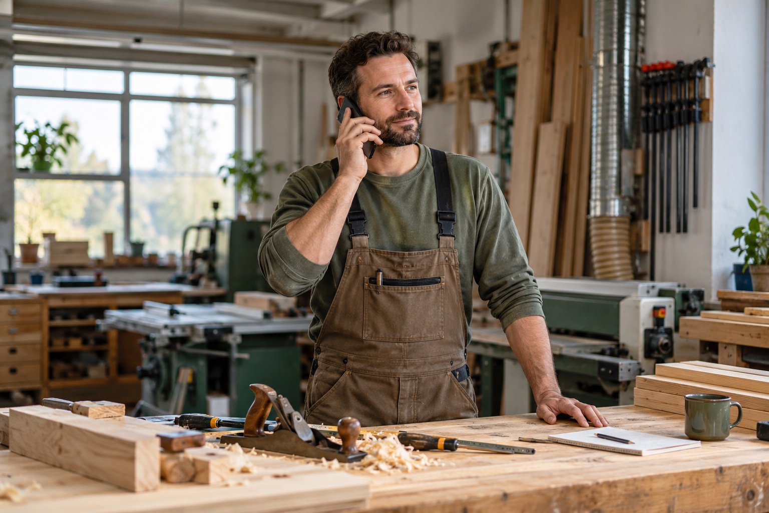 Handwerkliche Werkstatt mit Werkzeugen