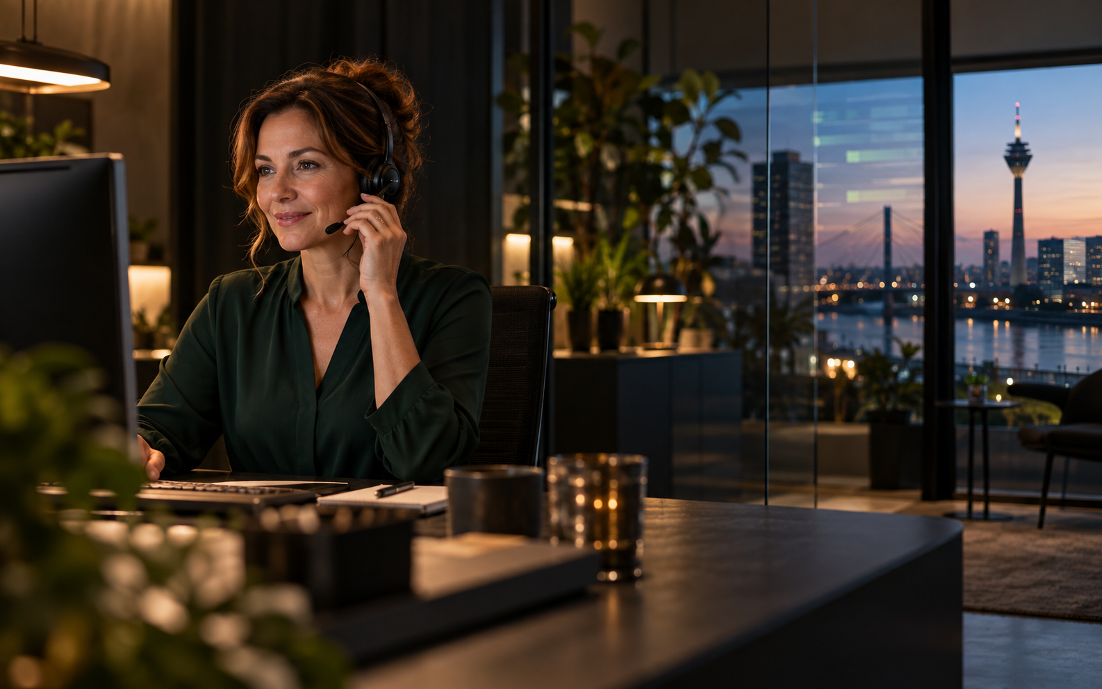DUSOFFICE Mitarbeiterin verbindet persönlichen Telefonservice mit moderner Technologie