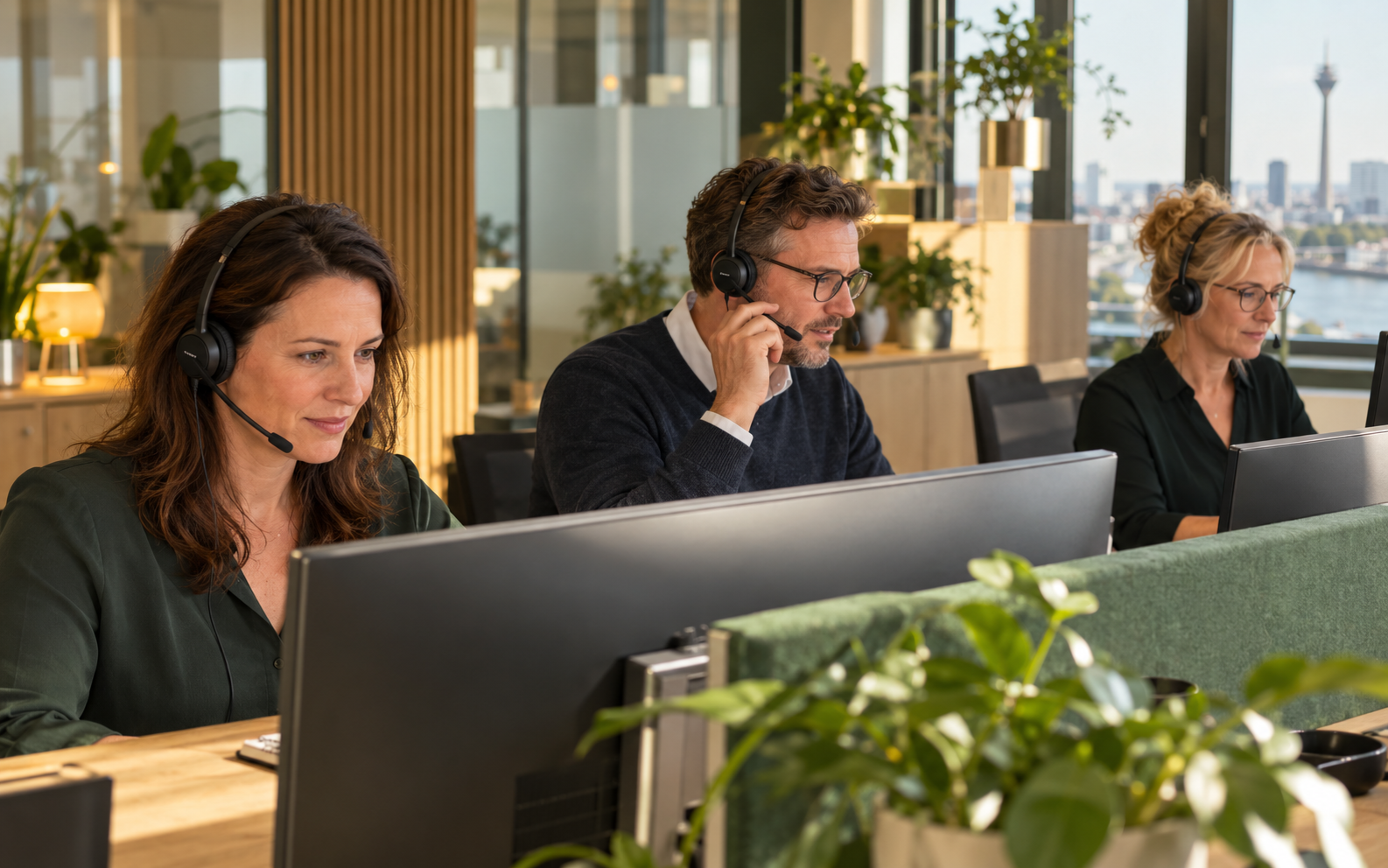 DUSOFFICE Team beim persönlichen Telefonservice in Düsseldorf