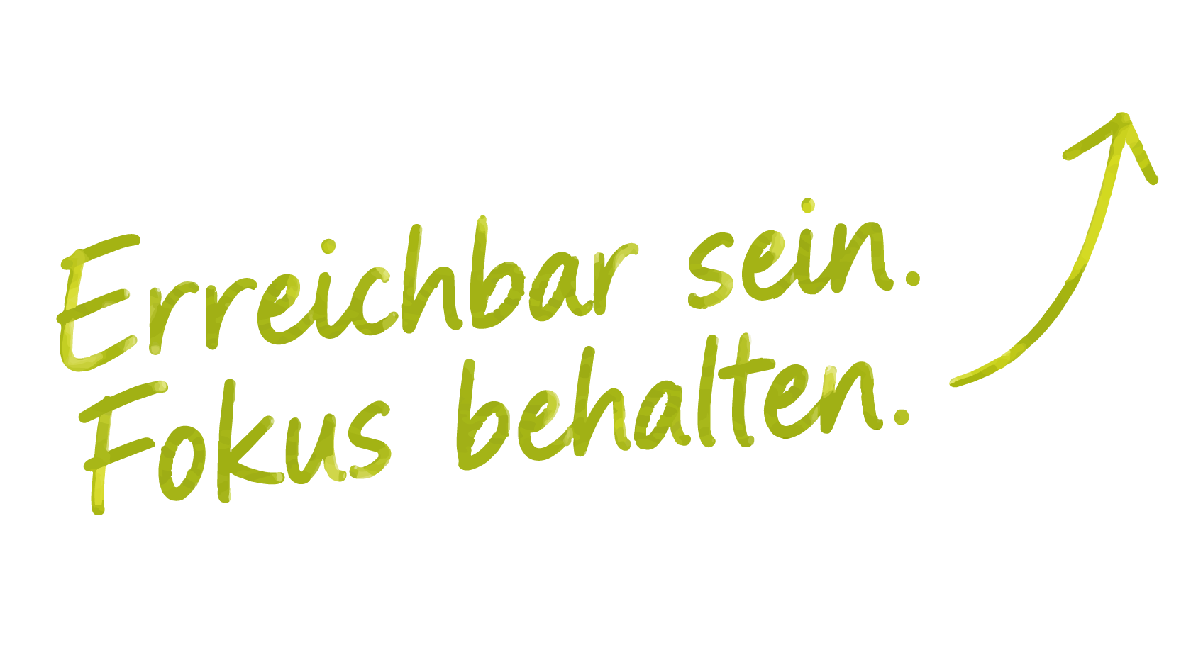 Erreichbar sein. Fokus behalten.